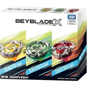 Boite, BX-08 3on3 Deck Set, pack tournoi Beyblade X, deck Beyblade X