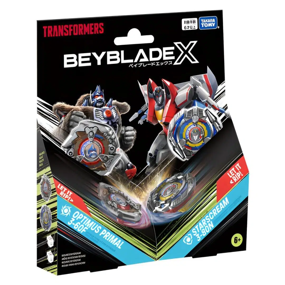 Beyblade X BX-00 Transformers Double Starter | Optimus Primal & Starscream