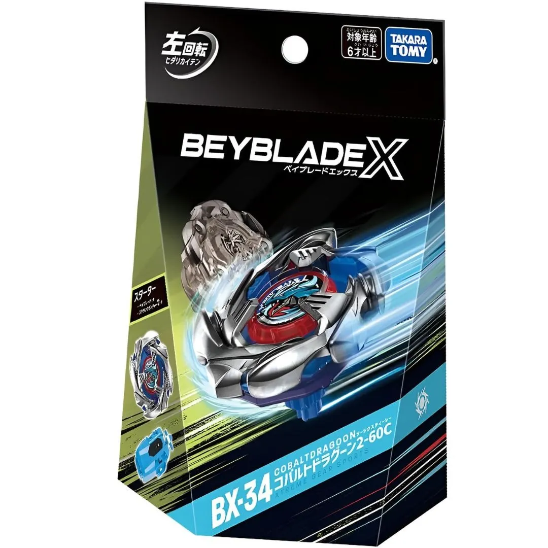 Emballage, BX-34 Cobalt Dragoon, Beyblade X rotation gauche, Cobalt Dragoon 2-60C Emballage, BX-34 Cobalt Dragoon, Beyblade X rotation gauche, Cobalt Dragoon 2-60C