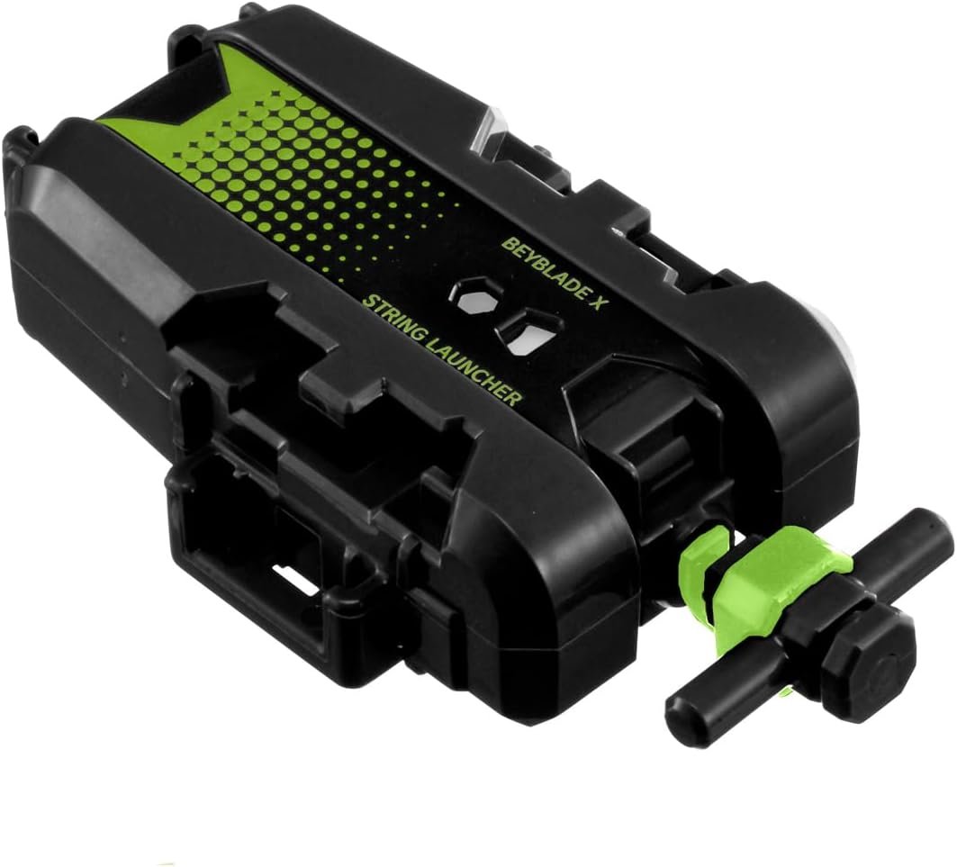 Lanceur de corde Takara Tomy Beyblade X BX-51 noir et vert vu de face